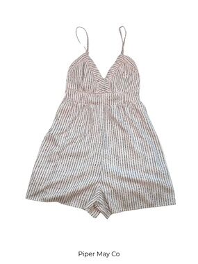 Japna Black White Printed Romper Size M Flowy Boho Chic